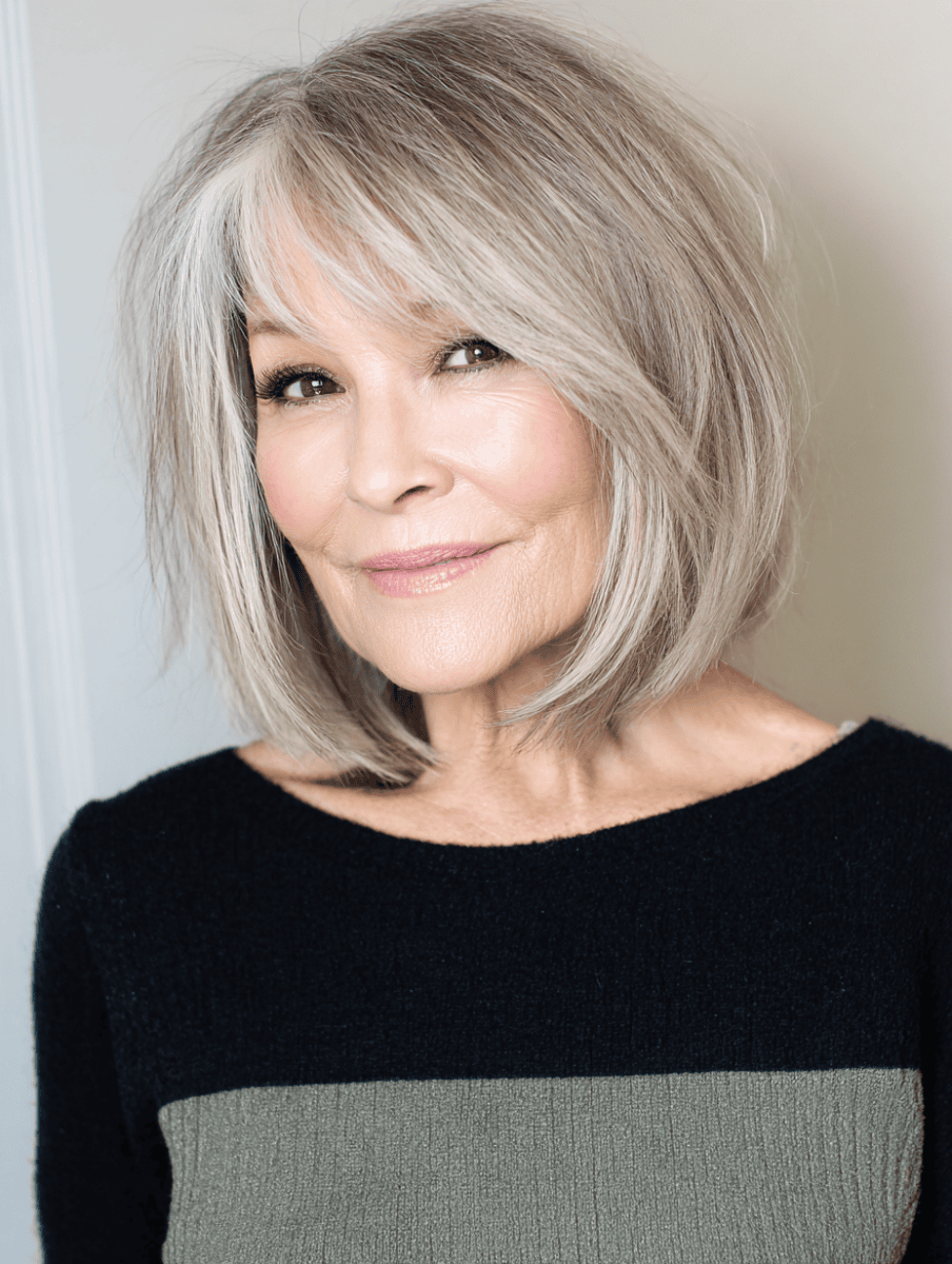 24 Flattering Layered Bob Hairstyles for Women Over 60