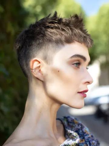 Very Short Pixie Haircut with Shaved Sides for a Bold Modern Look