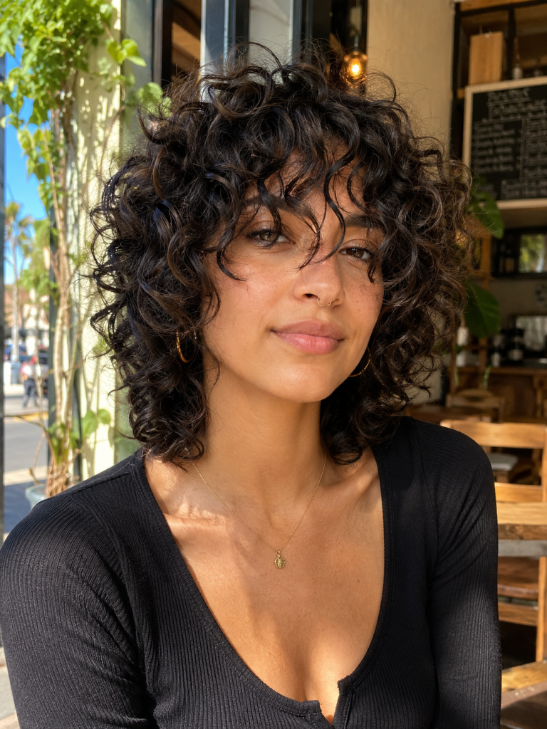 Short Curly Hairstyles with Bangs