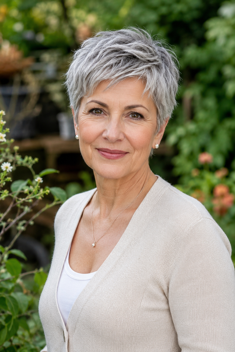Short Hairstyles for Grey Hair Over 50