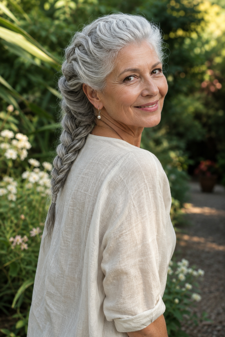 23 Gray Braid Hairstyles That Look Effortless on Older Women