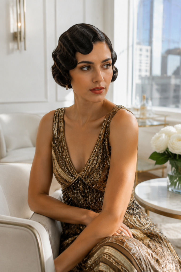 Vintage Finger Waves on Short Hair