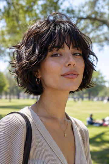 Jaw-Length Shag with Wispy Bangs
