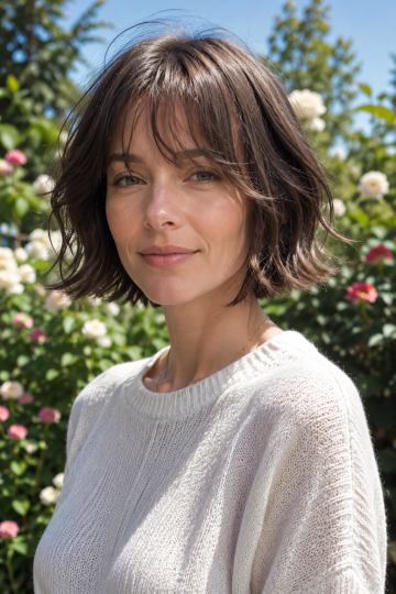 Fine Hair Shag with Bottleneck Bangs