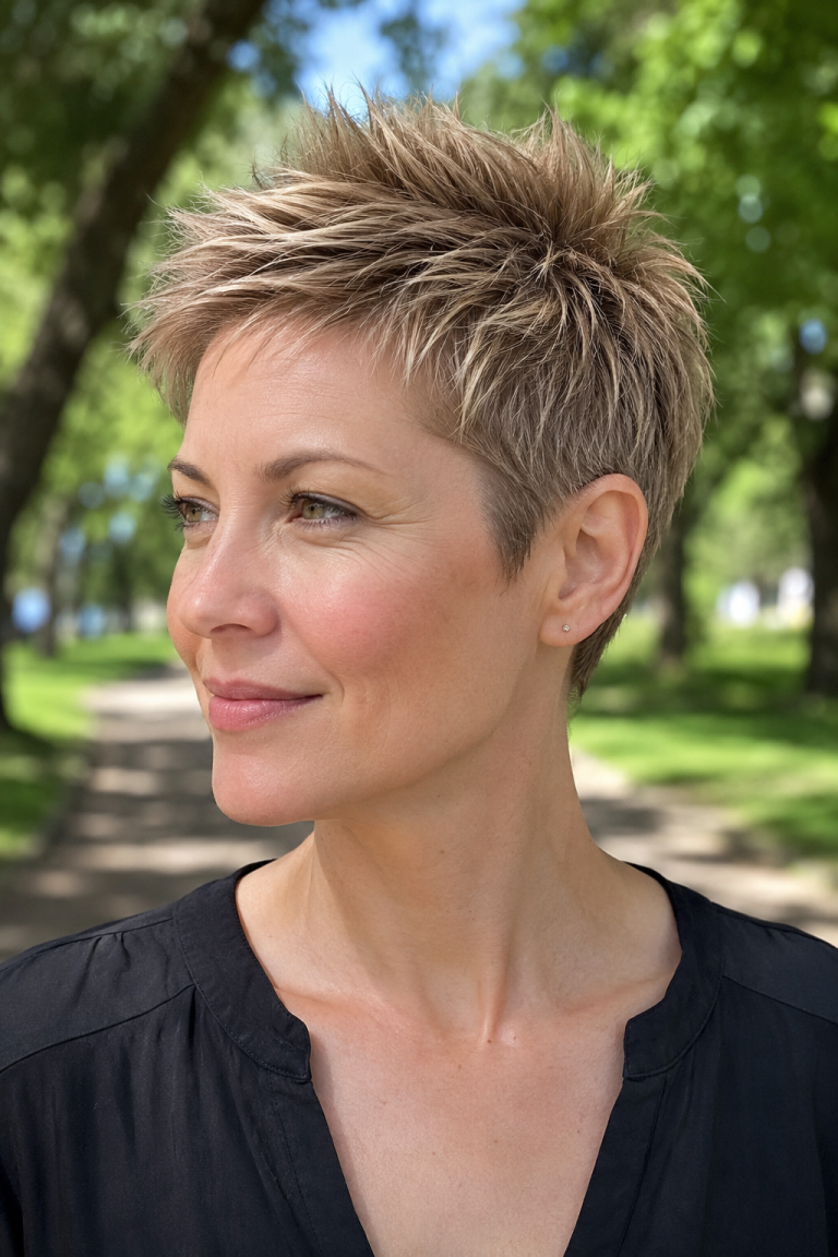 Cropped Pixie with Strategic Crown Layers